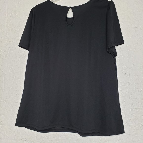 NWT Worthington Black Flounce Sleeve Top Size 0X - Picture 13 of 16